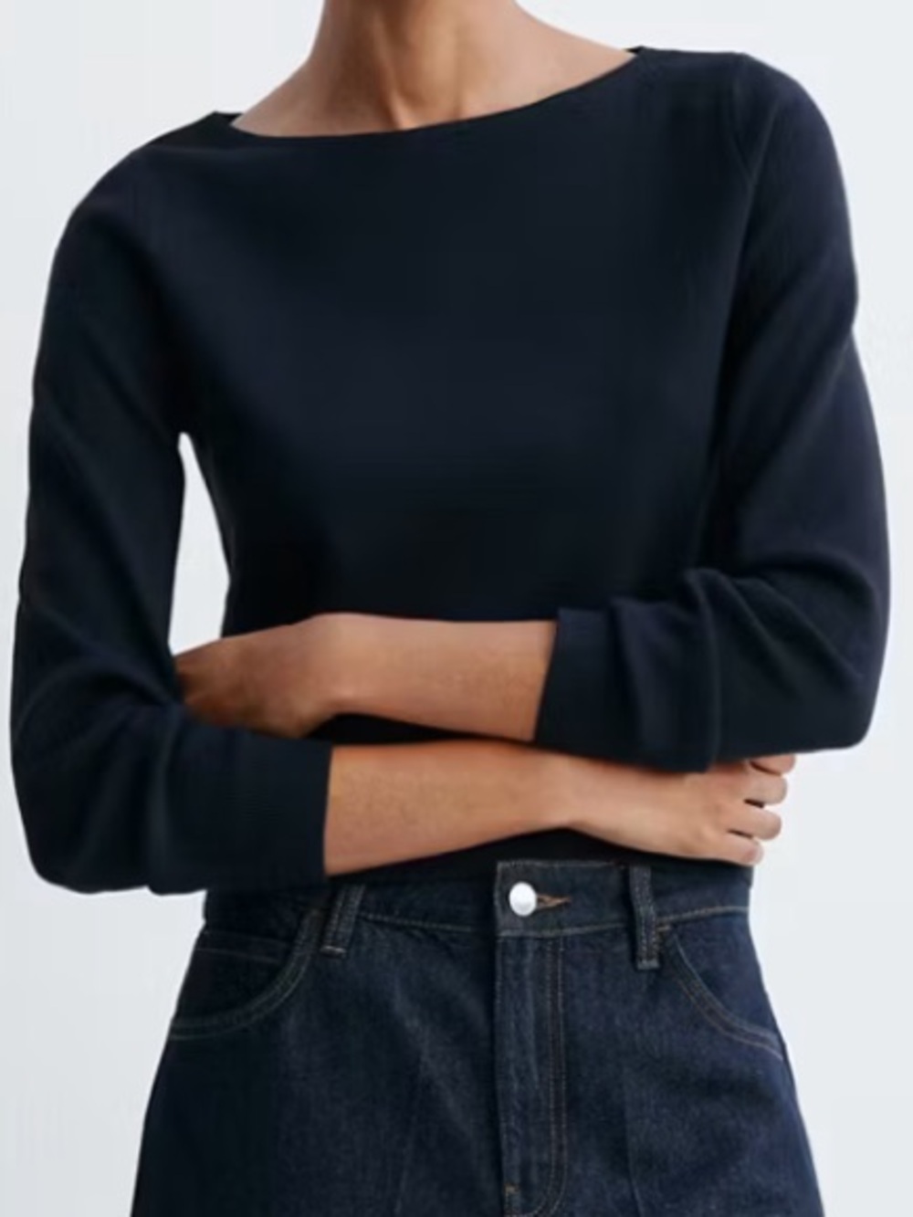 Mango FINE-KNIT BOAT-NECK SWEATER 4077
